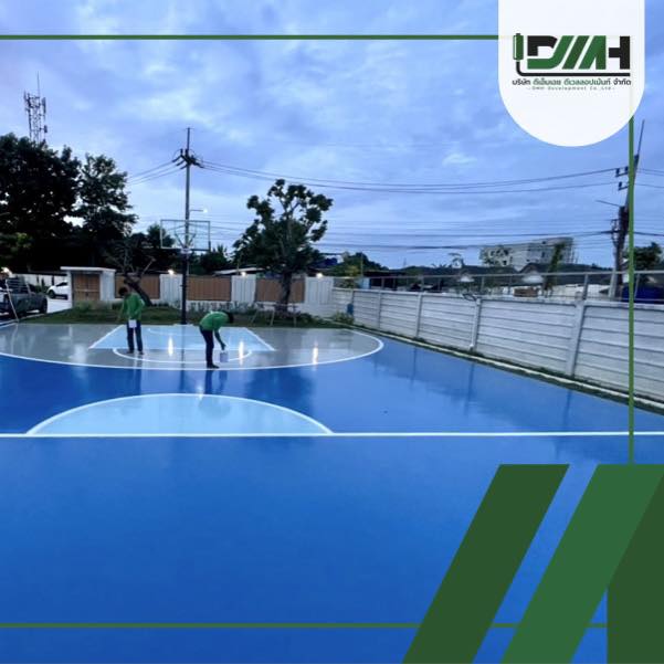 สนามบาสเกตบอล PU Hardcourt สีน้ำเงิน จังหวัดระยอง