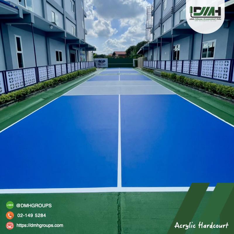 พื้นสนาม Pickleball Acrylic Hardcourt นนทบุรี DMH Groups