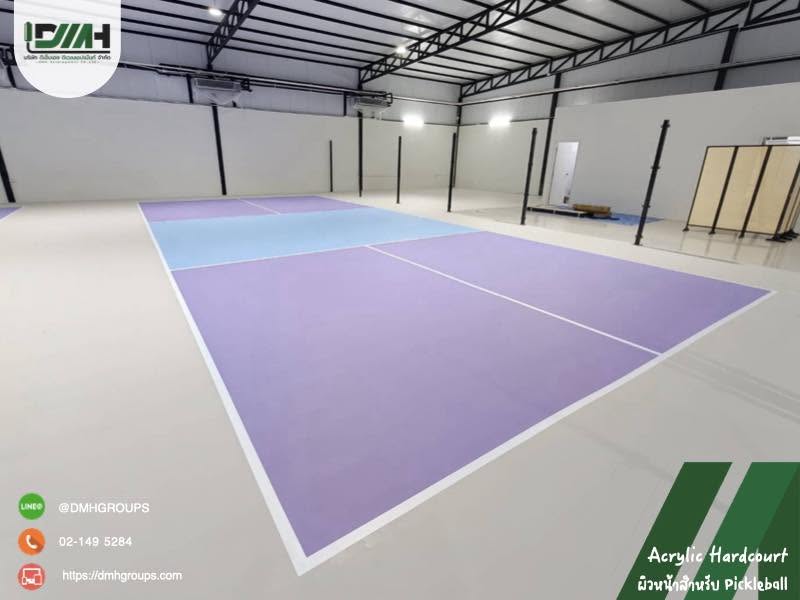 สนาม Pickleball Pick A Court สุขุมวิท 62 Acrylic Hardcourt โทนพาสเทล
