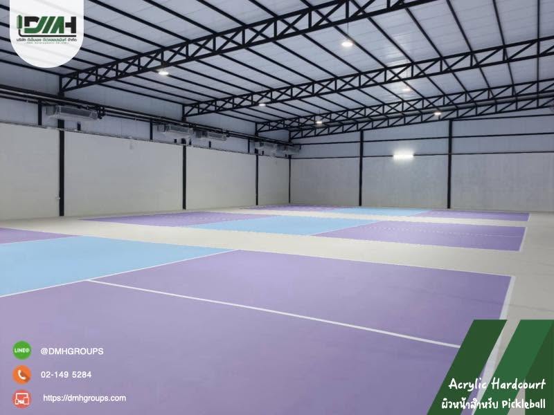 สนาม Pickleball Pick A Court สุขุมวิท 62 Acrylic Hardcourt โทนพาสเทล