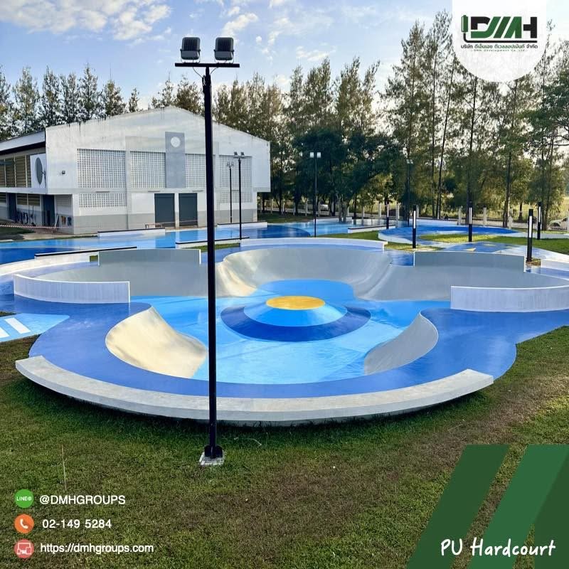 ลานสเก็ตบอร์ด Polyurethane Coating สวนสาธารณะเวียงละกอน ลำปาง รูปที่ 5