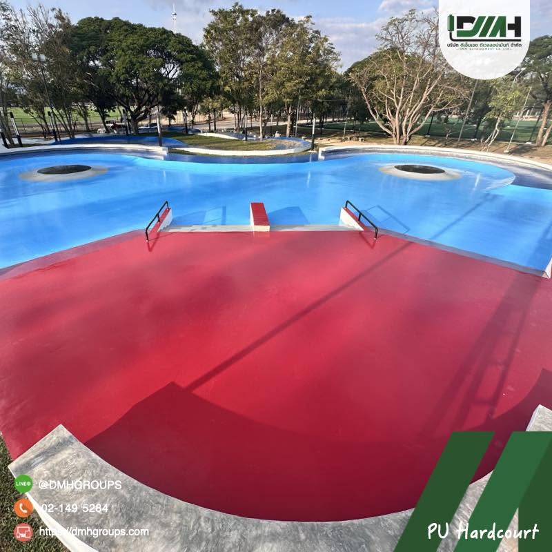 ลานสเก็ตบอร์ด Polyurethane Coating สวนสาธารณะเวียงละกอน ลำปาง รูปที่ 7