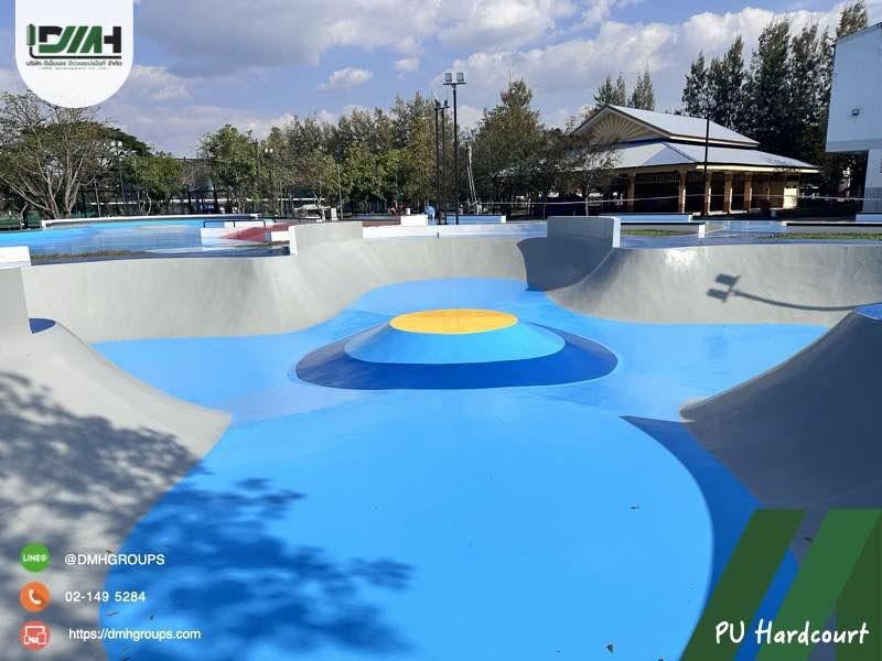 ลานสเก็ตบอร์ด Polyurethane Coating สวนสาธารณะเวียงละกอน ลำปาง รูปที่ 8