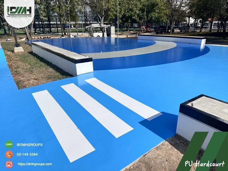 ลานสเก็ตบอร์ด Polyurethane Coating สวนสาธารณะเวียงละกอน ลำปาง รูปที่ 9