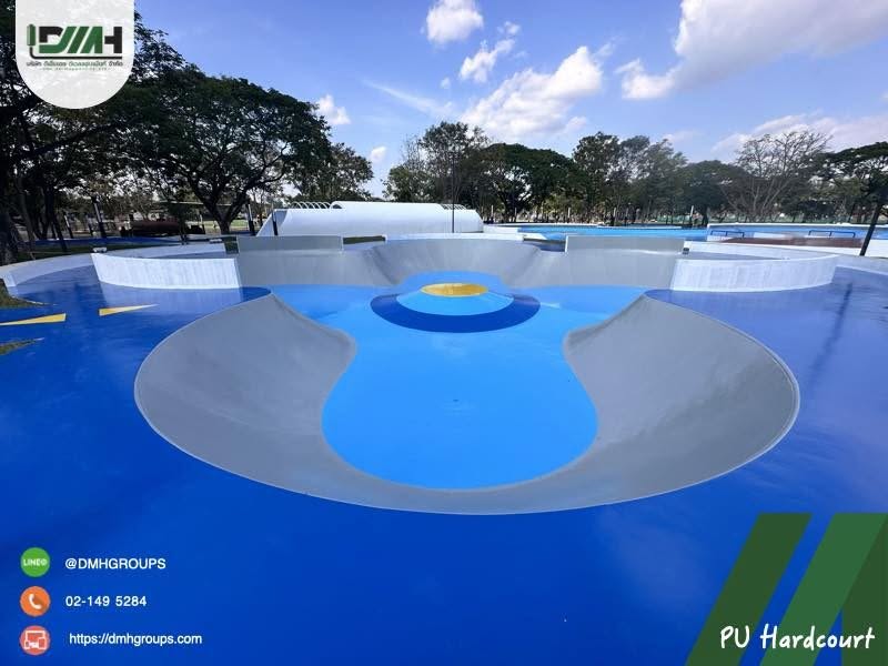 ลานสเก็ตบอร์ด Polyurethane Coating สวนสาธารณะเวียงละกอน ลำปาง รูปที่ 10