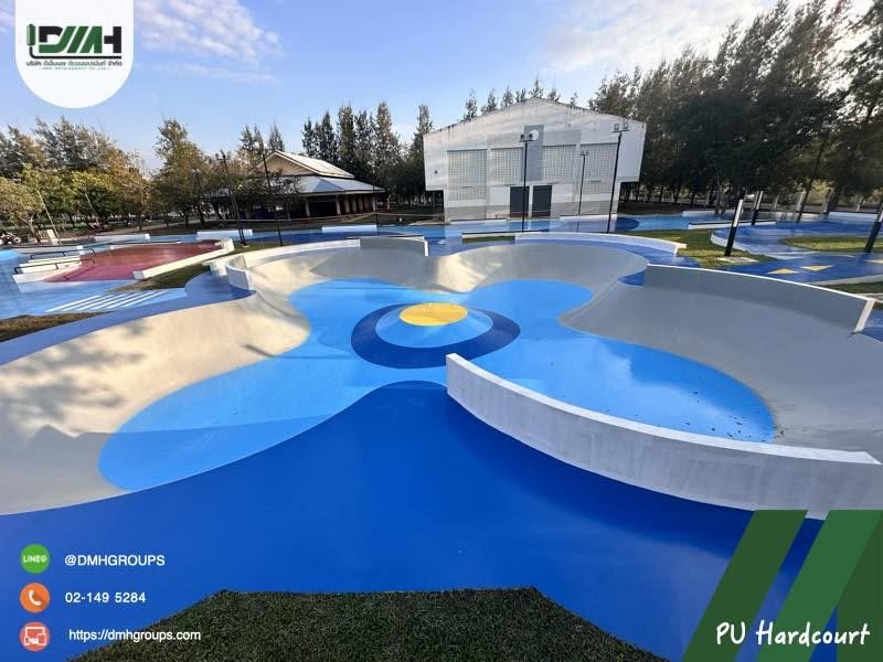 ลานสเก็ตบอร์ด Polyurethane Coating สวนสาธารณะเวียงละกอน ลำปาง รูปที่ 15