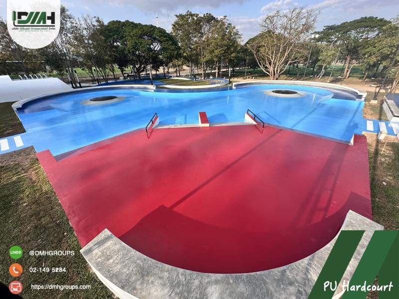 ลานสเก็ตบอร์ด Polyurethane Coating สวนสาธารณะเวียงละกอน ลำปาง รูปที่ 16