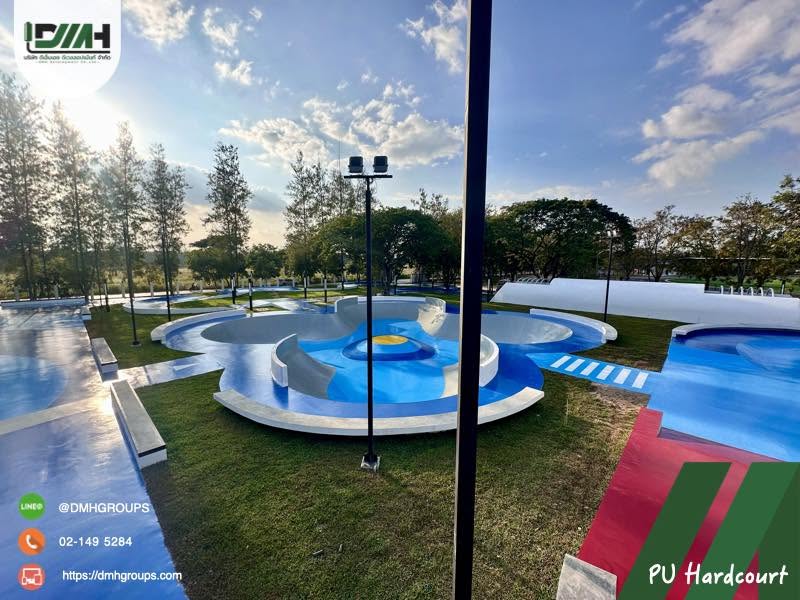 ลานสเก็ตบอร์ด Polyurethane Coating สวนสาธารณะเวียงละกอน ลำปาง รูปที่ 17