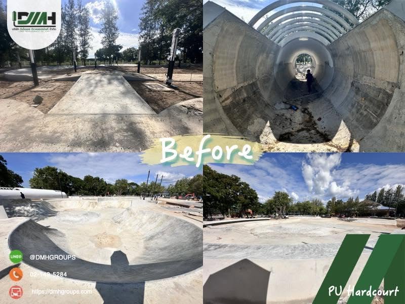 ลานสเก็ตบอร์ด Polyurethane Coating สวนสาธารณะเวียงละกอน ลำปาง รูปที่ 18