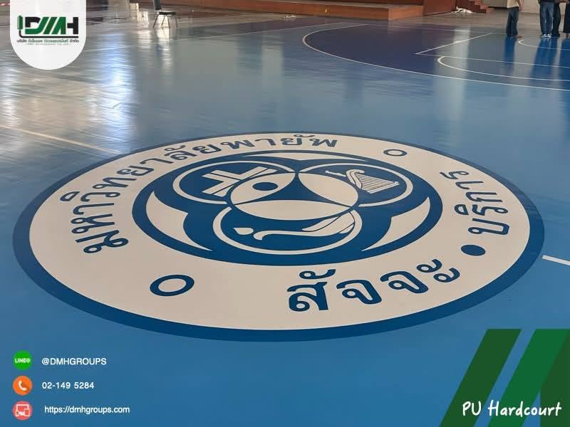 งานตีเส้นสนามและตราสัญลักษณ์บนพื้น PU Hardcourt มหาวิทยาลัยพายัพ เชียงใหม่ รูปที่ 5