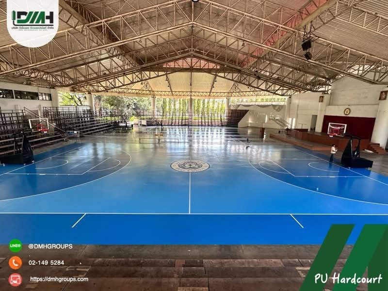 ภาพรวมสนามบาสเกตบอลในร่ม 608 ตารางเมตร พื้น PU Hardcourt มหาวิทยาลัยพายัพ เชียงใหม่ รูปที่ 6