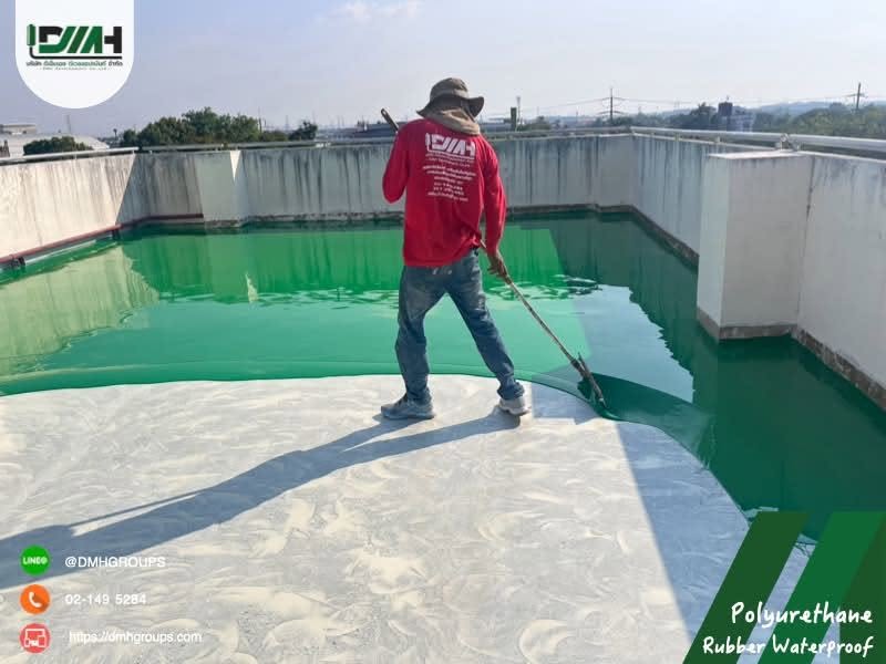 งานกันซึมดาดฟ้า PU Rubber Waterproof บริเวณช่องระบายน้ำ ปทุมธานี รูปที่ 6