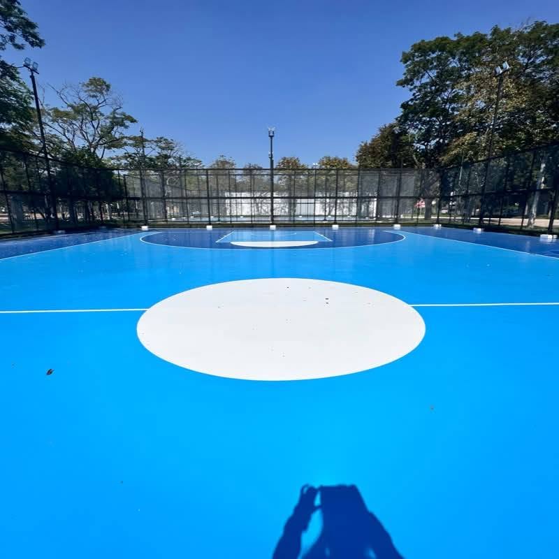 สนามบาสเกตบอล PU Hardcourt สวนสาธารณะเวียงละกอน ลำปาง วงกลมกลางสนาม รูปที่ 4