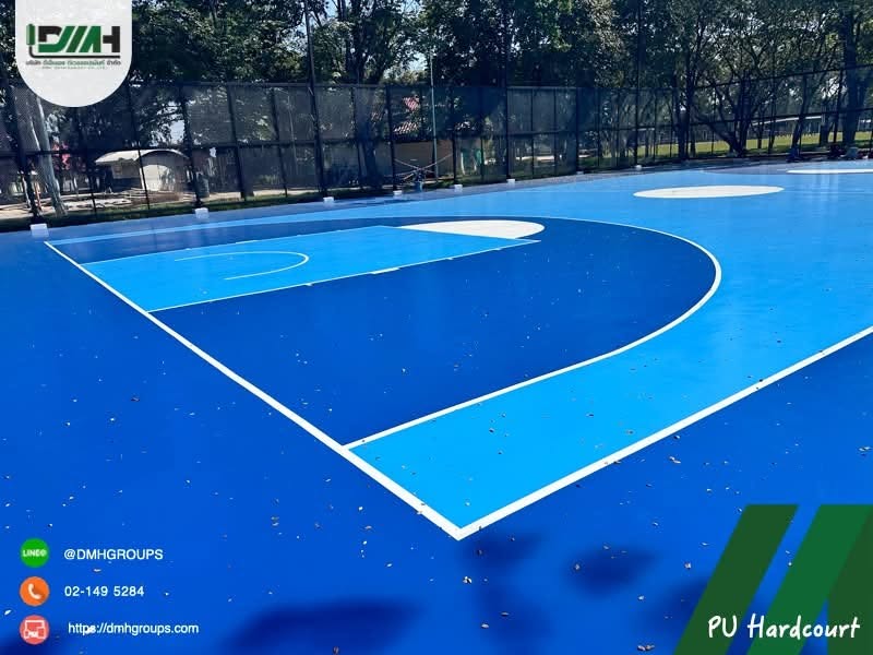 สนามบาสเกตบอล PU Hardcourt สวนสาธารณะเวียงละกอน ลำปาง มุมเฉียงเขตโทษ รูปที่ 6