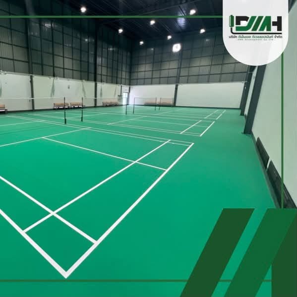 สนามแบดมินตัน ลาดพร้าว PVC Sport Phokaew Sports Complex กรุงเทพฯ ภาพรวมคอร์ทแบดมินตันในร่ม พื้นไวนิล PVC สีเขียว รูปที่ 2
