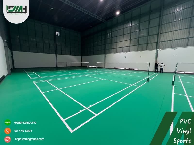 สนามแบดมินตัน ลาดพร้าว PVC Sport Phokaew Sports Complex กรุงเทพฯ มุมเสาตาข่ายและเส้นเสิร์ฟของคอร์ทแบดมินตัน รูปที่ 7