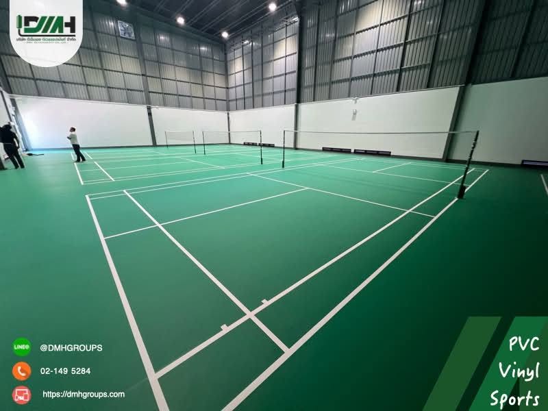 สนามแบดมินตัน ลาดพร้าว PVC Sport Phokaew Sports Complex กรุงเทพฯ แนวรอยต่อแผ่นไวนิลที่เชื่อมเรียบเสมอกัน รูปที่ 8