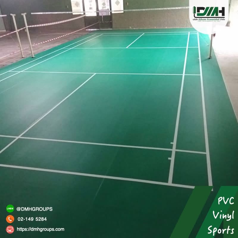 สนามแบดมินตันในร่ม โรงงาน SCG สระบุรี หลังปูพื้น PVC Sport เสร็จ มองจากท้ายคอร์ท รูปที่ 4