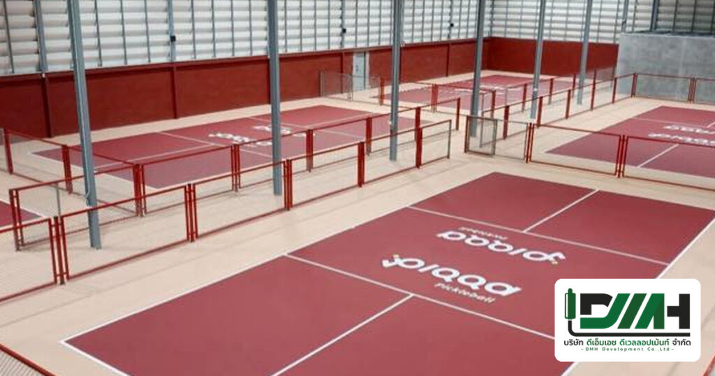 ผลงานติดตั้งพื้นสนามกีฬาโดย DMH Groups — พื้นสนาม Pickleball Acrylic Hardcourt + Moisture Barrier PIQQA หาดใหญ่ สงขลา