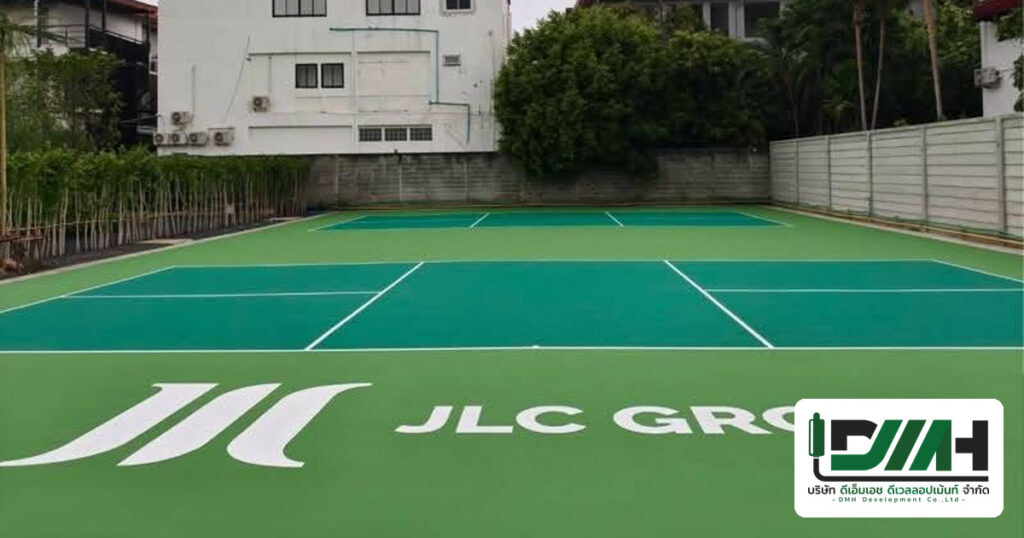 ผลงานติดตั้งพื้นสนามกีฬาโดย DMH Groups — สนาม Pickleball Acrylic Hardcourt Jula’s Herb ลาดพร้าว กรุงเทพฯ